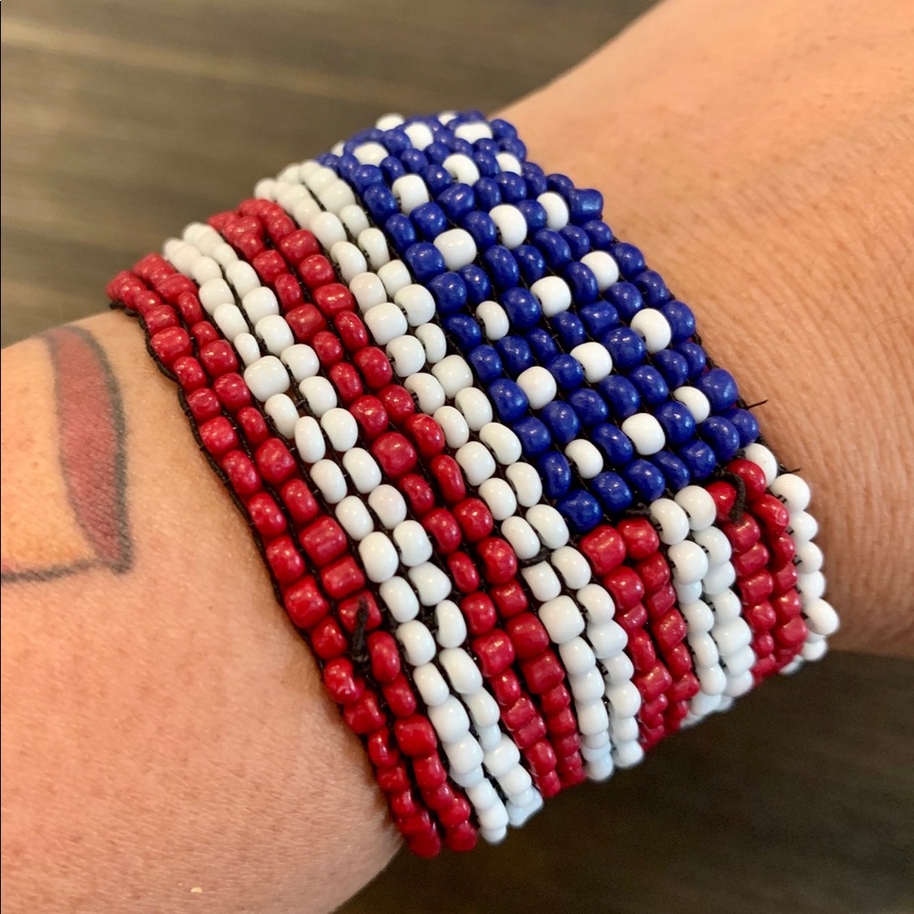 NWT patriotic American Flag Bracelet! July 4th